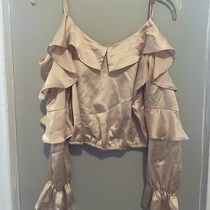 Fashion nova Erika Satin top - champagne color